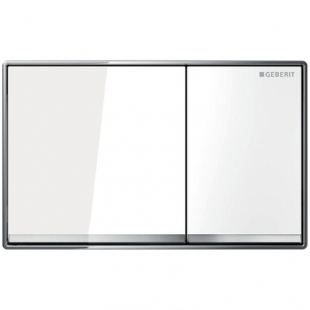 Geberit Abdeckplatte Omega 60 f.2-Mengen-Spülung Glas weiss